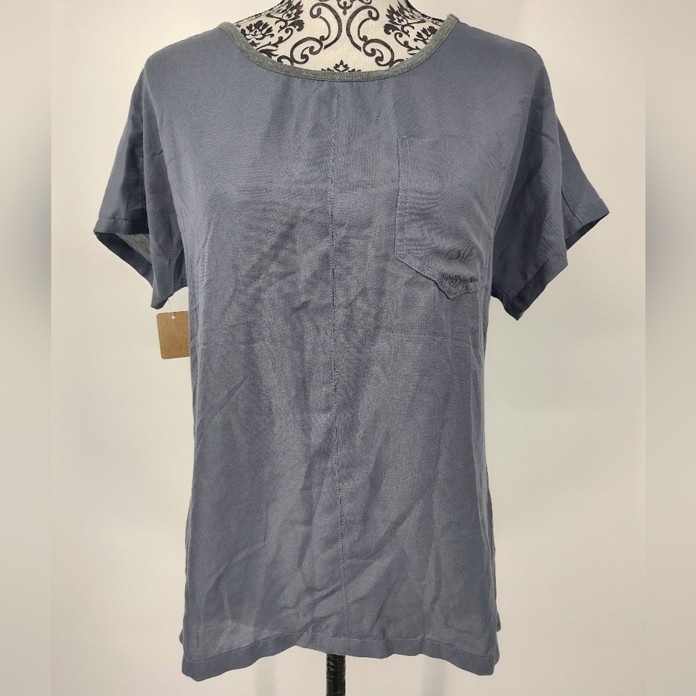 Simply Vera Vera Wang Women's Gray Short Sleeve Top Size Medium
